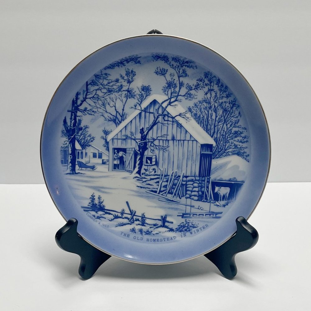 Collector Plate, The Old Homestead In Winter By Currier And Ives, Collectible